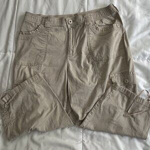 Cato Cargo Capri Pants Khaki Size 14